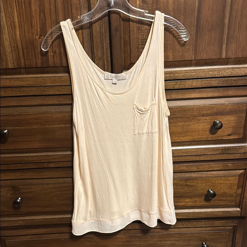 LOFT Cream Sleeveless Tank Top